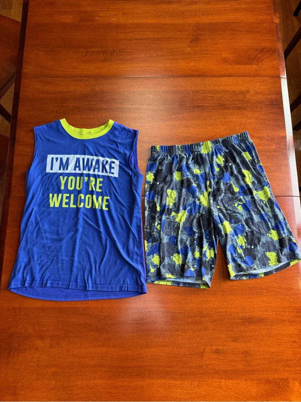 The Children’s Place Boys Size 16 XXL 2 Piece Pajama Set Tank Shorts